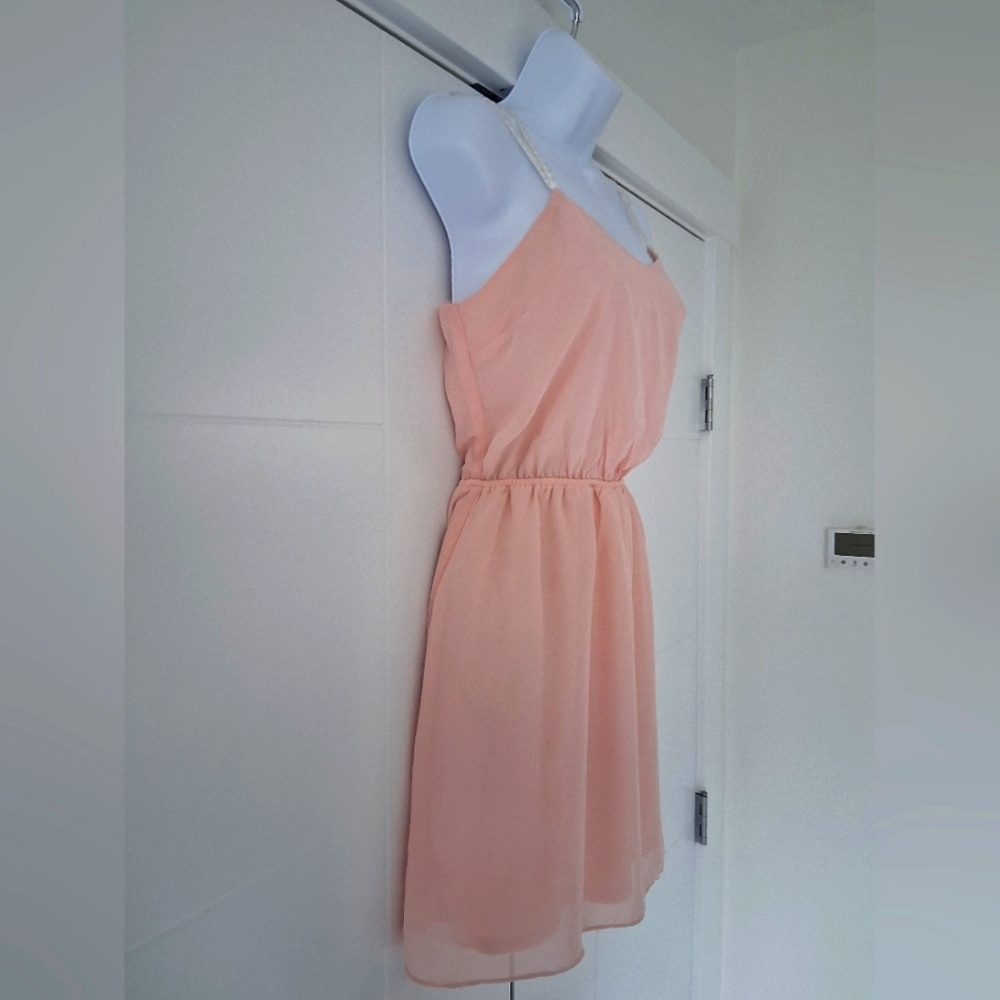 Charlotte Russe/ Skater Dress/ Elegant Peachy Pink/ Sleeveless/ Midi/ Size US S - Picture 10 of 11